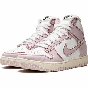 Nike Women's Dunk High-Top Sneakers - White and Light Pink + white laces!